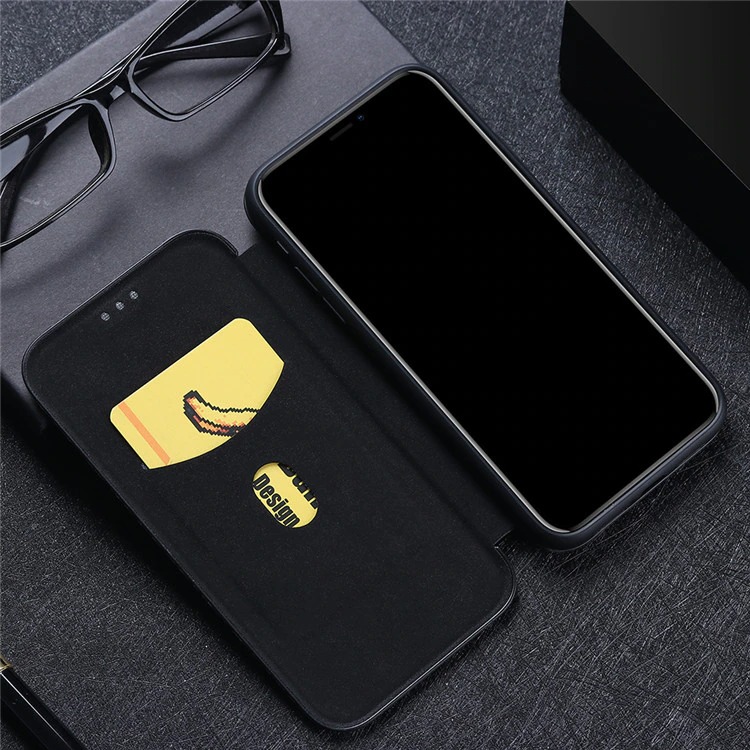 เคส Xiaomi Mi 11 Ultra #เคสฝาพับลายคาร์บอนไฟเบอร์มีช่องใส่การ์ด Carbon Fiber Wallet Card Slot Magnet Stand Phone Cover