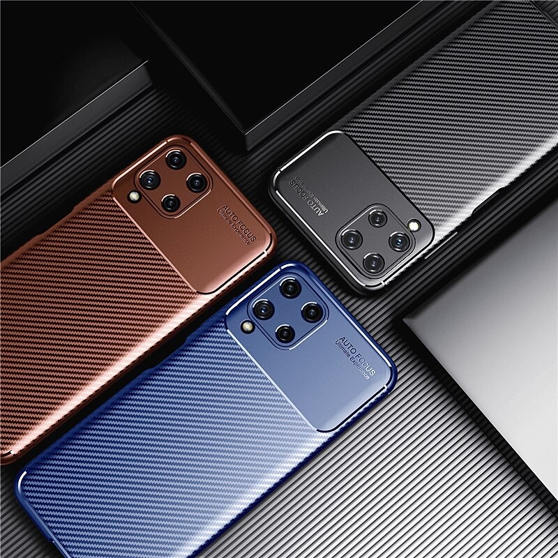 Case Samsung Galaxy M22#เคสฝาหลังนิ่ม Carbon Fiber Anti-drop TPU Protection
