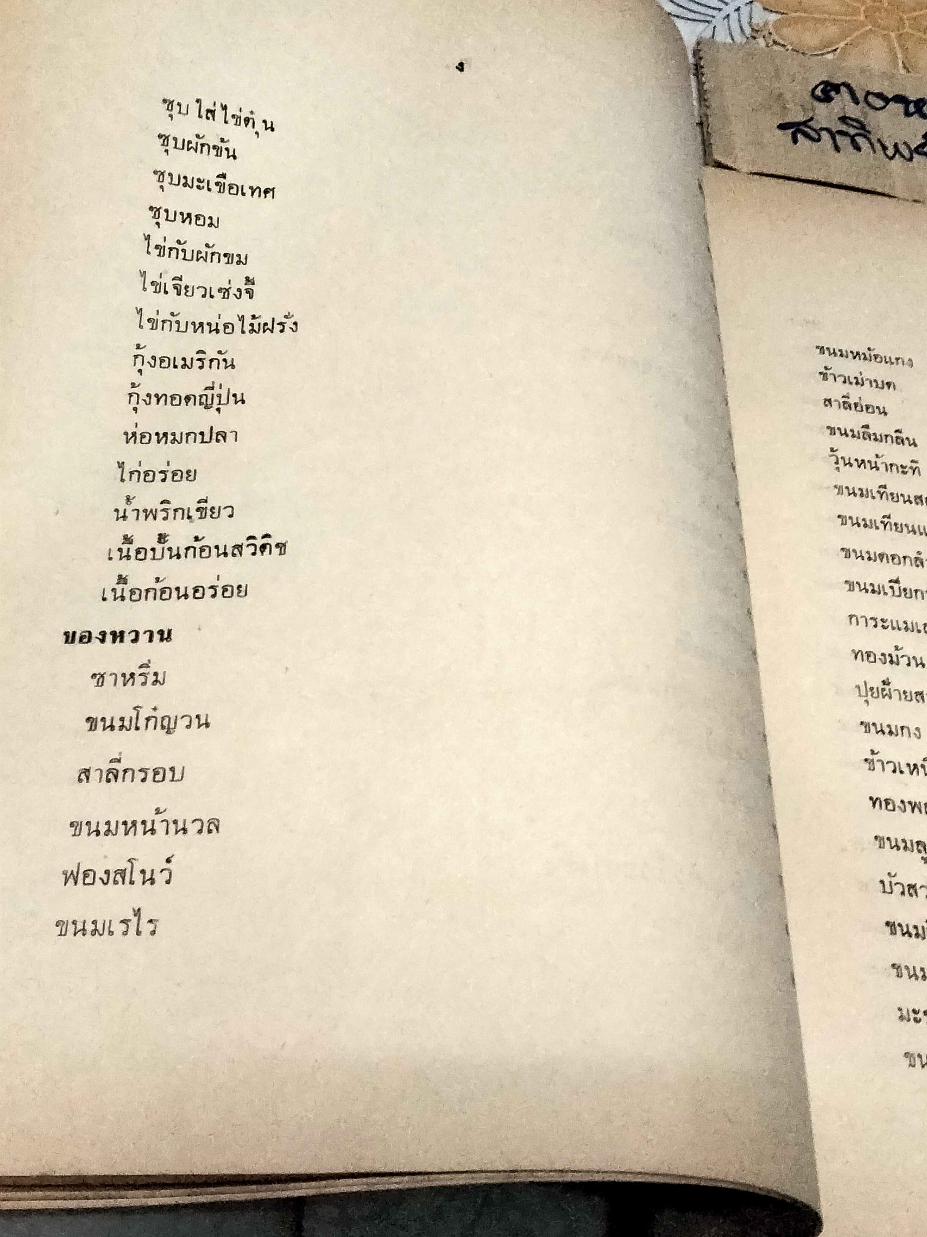 ตำราอาหารคาวหวานและของว่าง - อนุสรณ์ในงานฌาปนกิจศพ หม่อมระรวย เกษมสันต์ **สินค้าหมด**