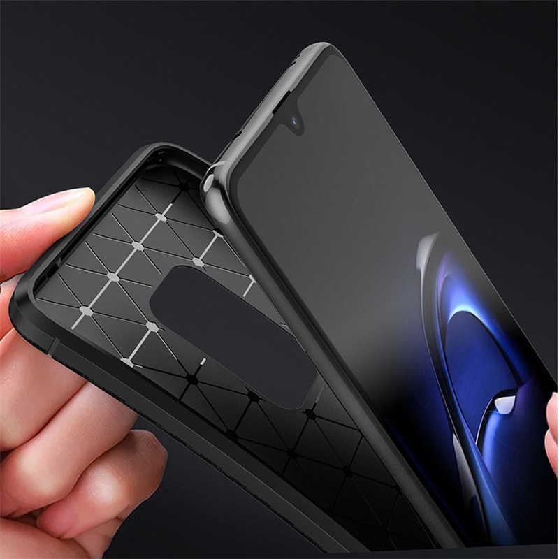Case Huawei Mate 20 X #เคสฝาหลังนิ่ม Carbon Fiber Anti-drop TPU Protection