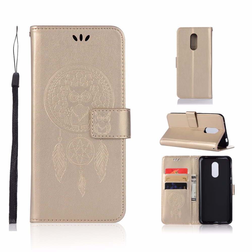 Case Xiaomi Redmi 5 Plus #เคสฝาพับแบบกระเป๋าสตางค์ฝาพับหนัง PU ลายนกฮูก