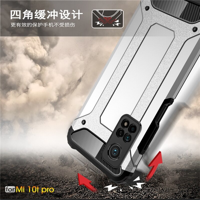 Case Xiaomi Mi 10T Pro #เคสฝาหลังเกราะป้องกัน ไฮบริด พลาสติก+TPU Heavy Duty Rugged Hybrid
