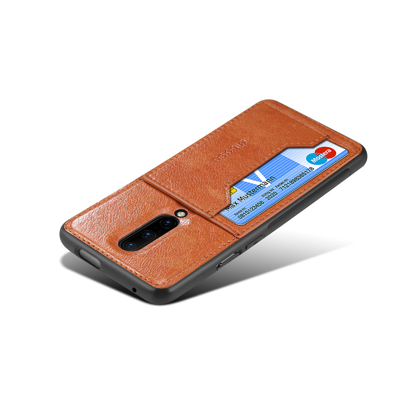 Case OnePlus 7 Pro #เคสฝาหลัง TPU เคลือบหนัง PU Crazy Horse Leather Coated PC + TPU Hybrid