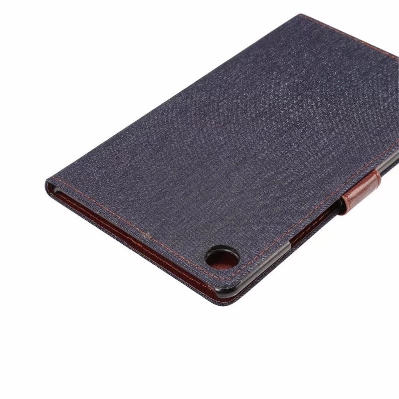 Case Huawei MediaPad M5 (8.4 นิ้ว) #เคสฝาพับหนัง PU ผิวยีนส์พับตั้งได้ Jeans Cloth Leather Wallet