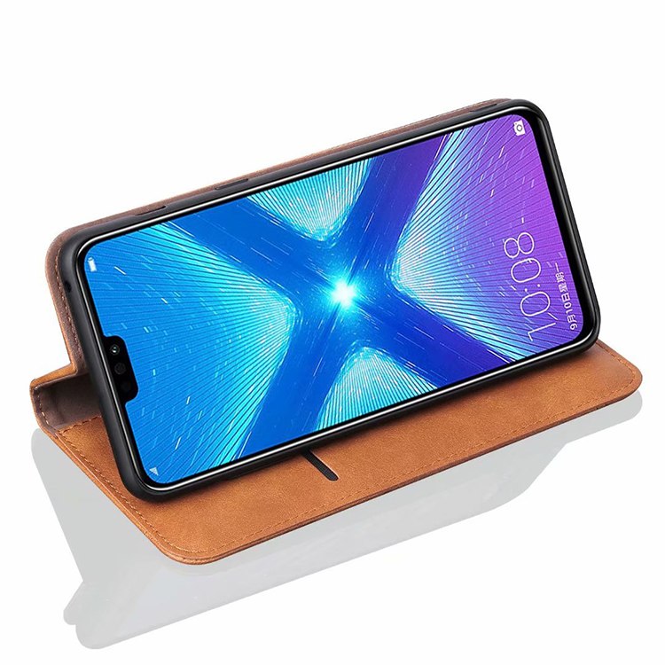 Case Honor 8X #เคสฝาพับหนัง PU Crazy Horse Texture Retro Leather Auto-absorbed Wallet คุณภาพดี