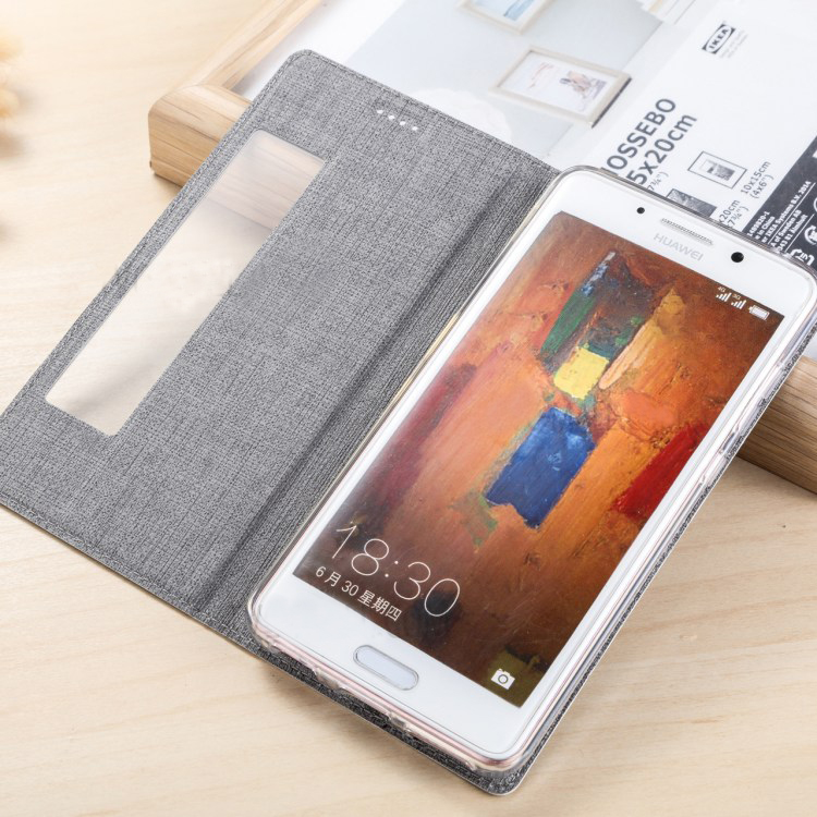 เคส Huawei Mate 9 Pro #เคสหนัง VILI DMX Cross Texture ฝาพับมีช่องวิวด้านข้าง