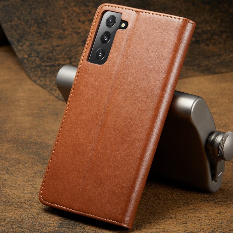 เคส Samsung Galaxy S21#เคสหนัง PU สไตล์กระเป๋าสตางค์พร้อมช่องใส่การ์ด Luxury Flip Stand Card Phone Leather Wallet Cover Casing