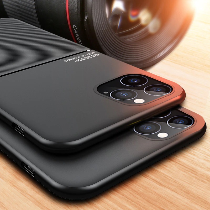 เคส iPhone 13 Pro Max#เคสแบบฝาหลัง TPU เคลือบหนัง PU สไตล์ธุรกิจที่เรียบง่ายมีแผ่นเหล็กในตัว Minimalist Business Style Leather Coated TPU Built-in metal magnetic plate