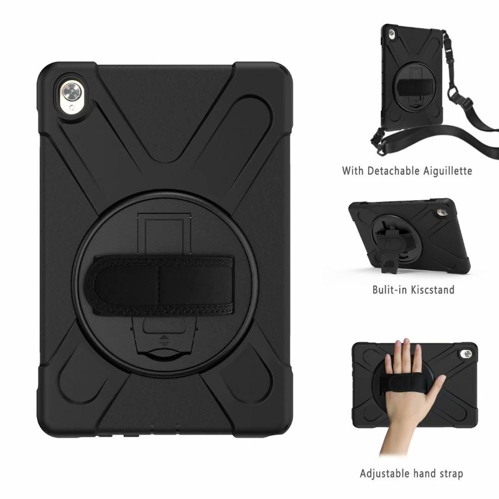 เคส Huawei MediaPad M6 10.8 นิ้ว #เคสฝาหลังกันกระแทก X-Shape 360 Degree Rotary Kickstand PC + Silicone มีสายคล้องมือ มีสายคล้องคอ