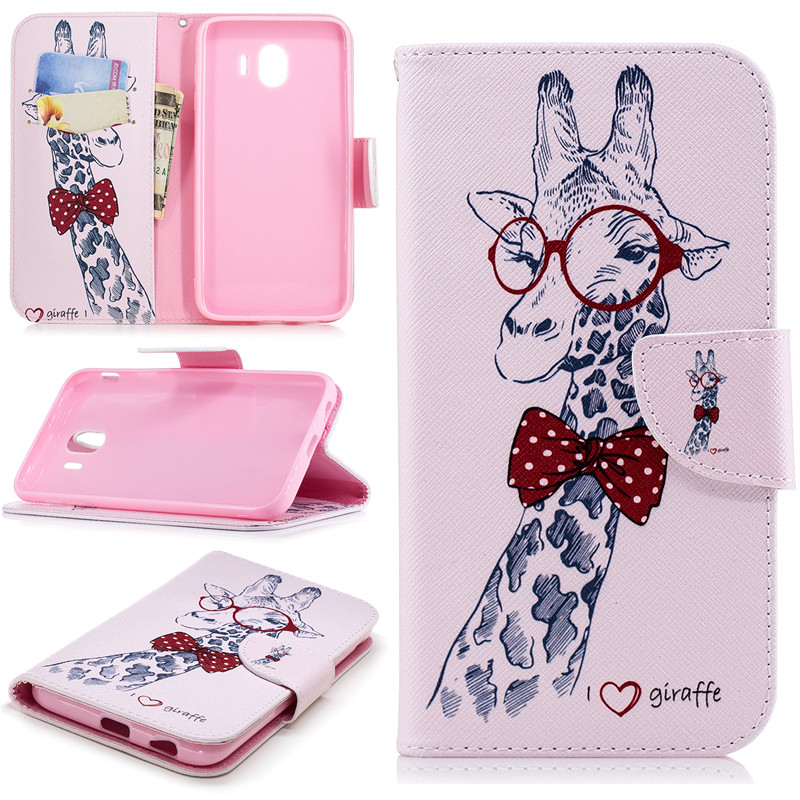 Case Samsung Galaxy J4 (2018) #เคสฝาพับกระเป๋าสตางค์หนัง PU พิมพ์ลายสวยงามน่ารักๆ Pattern Printing Leather Wallet