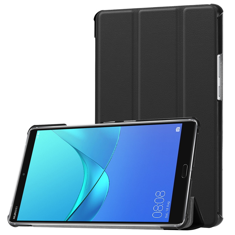 Case Huawei MediaPad M5 8.4 นิ้ว #เคสฝาพับหนัง PU แบบพับ 3 พับ Tri-fold Leather Folio Case