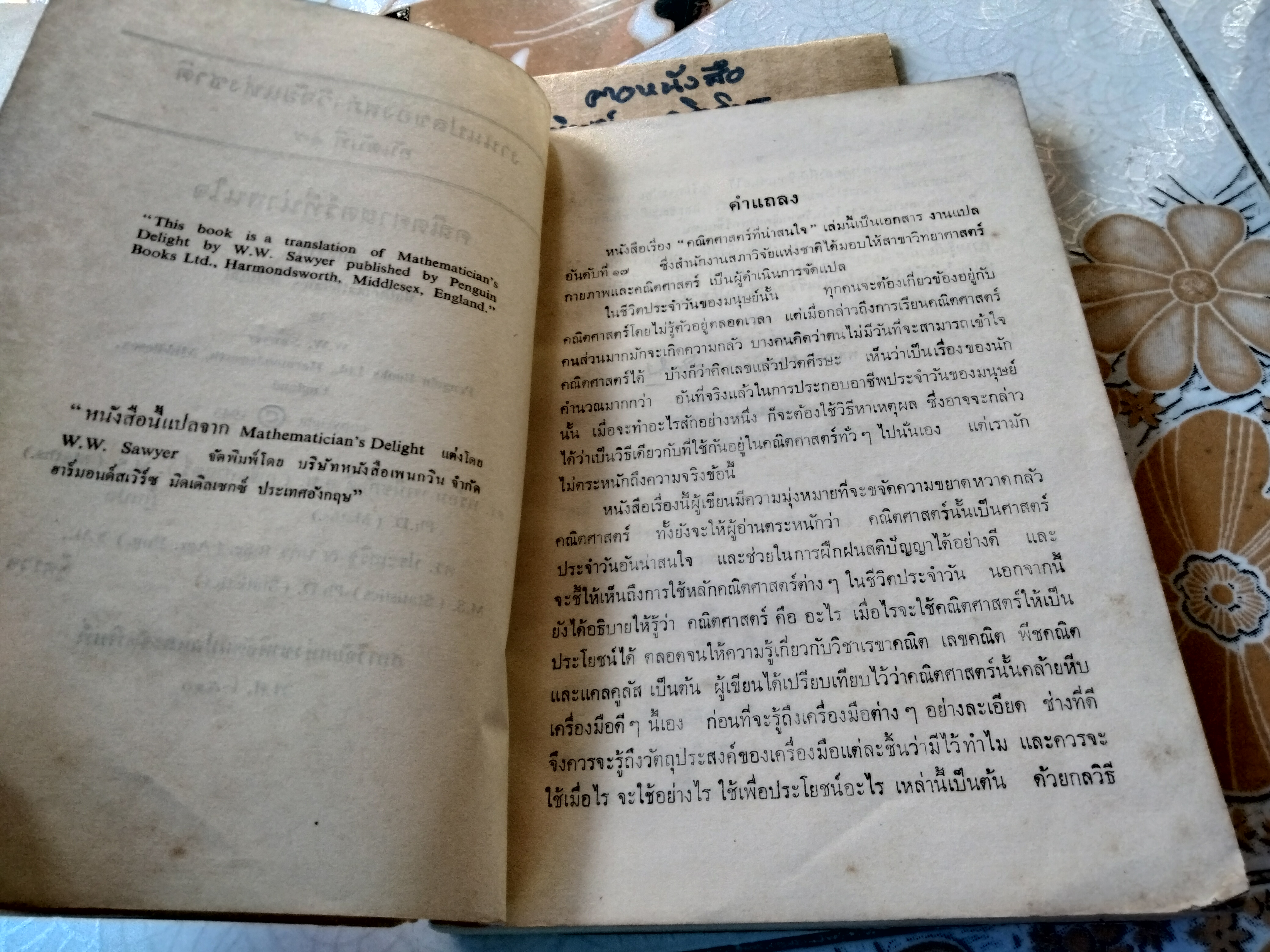 คณิตศาสตร์ที่น่าสนใจ Mathematician's Delight by W.W. Sawyer งานแปลของสภาวิจัยแห่งชาติ อันดับที่ 17 **สินค้าหมด**