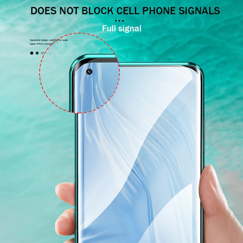 Case Xiaomi Mi 11 #เคสกระจกขอบโลหะประกบแม่เหล็กหน้าหลังมีป้องกันเลนส์กล้อง Fully Protection Magnetic Adsorption Glass Metal Phone Protective Built-in Camera Protection