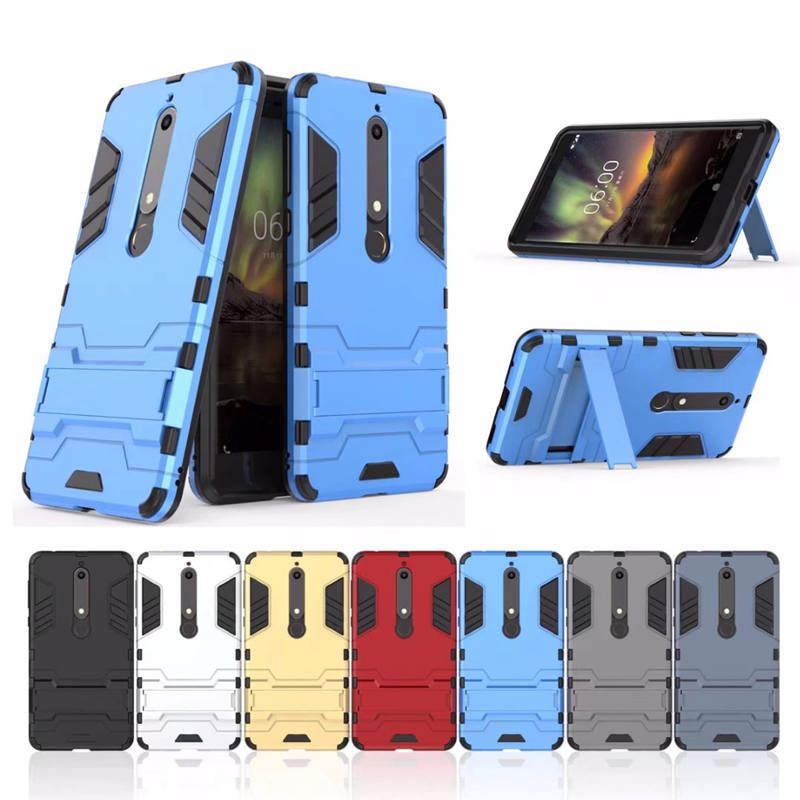 เคส Nokia 6.1 (5.5-inch) #เคสฝาหลังพลาสติก ไฮบริด TPU + Kickstand