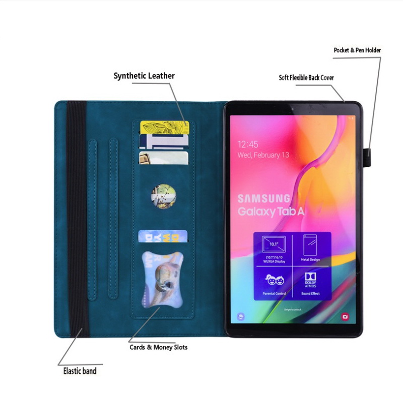 เคส Samsung Galaxy Tab S7 SM-T870 SM-T875 #เคสแบบฝาพับมีช่องเสียบบัตรด้านหน้า PU Leather Business Smart Folio Tablet Cover