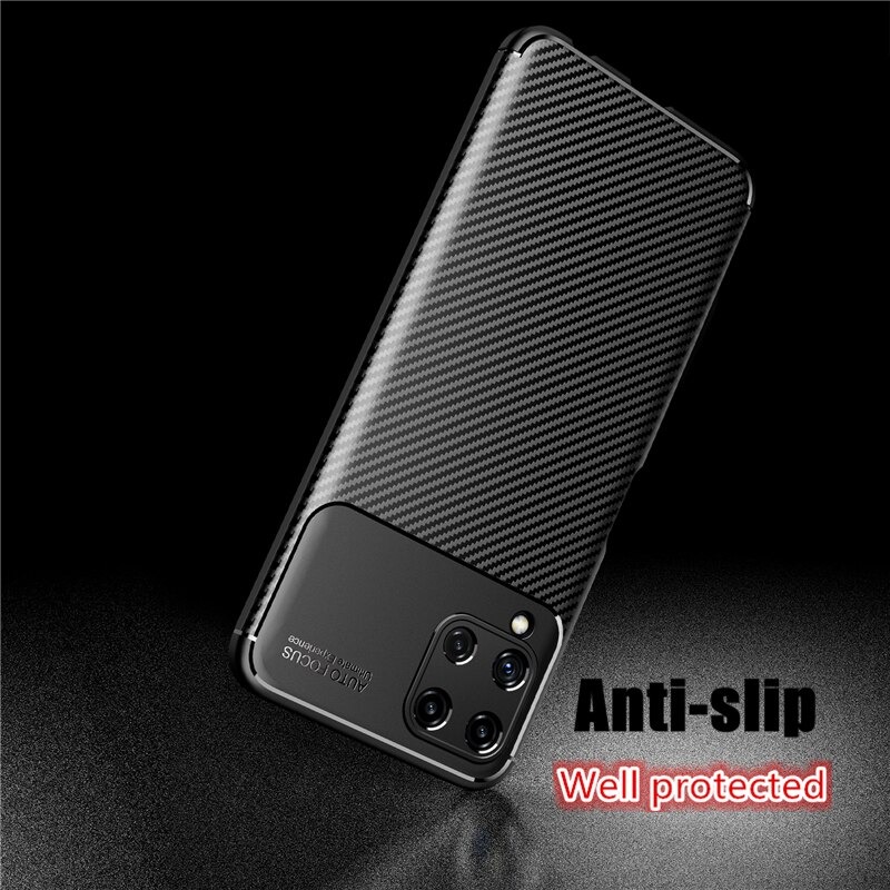 Case Samsung Galaxy M22#เคสฝาหลังนิ่ม Carbon Fiber Anti-drop TPU Protection