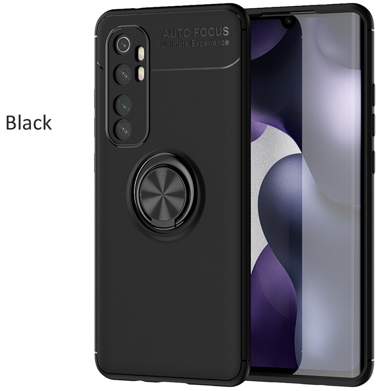 Case Xiaomi Mi Note 10 Lite #เคสฝาหลัง TPU Finger Ring Kickstand (แผ่นโลหะแบบ Built-in)