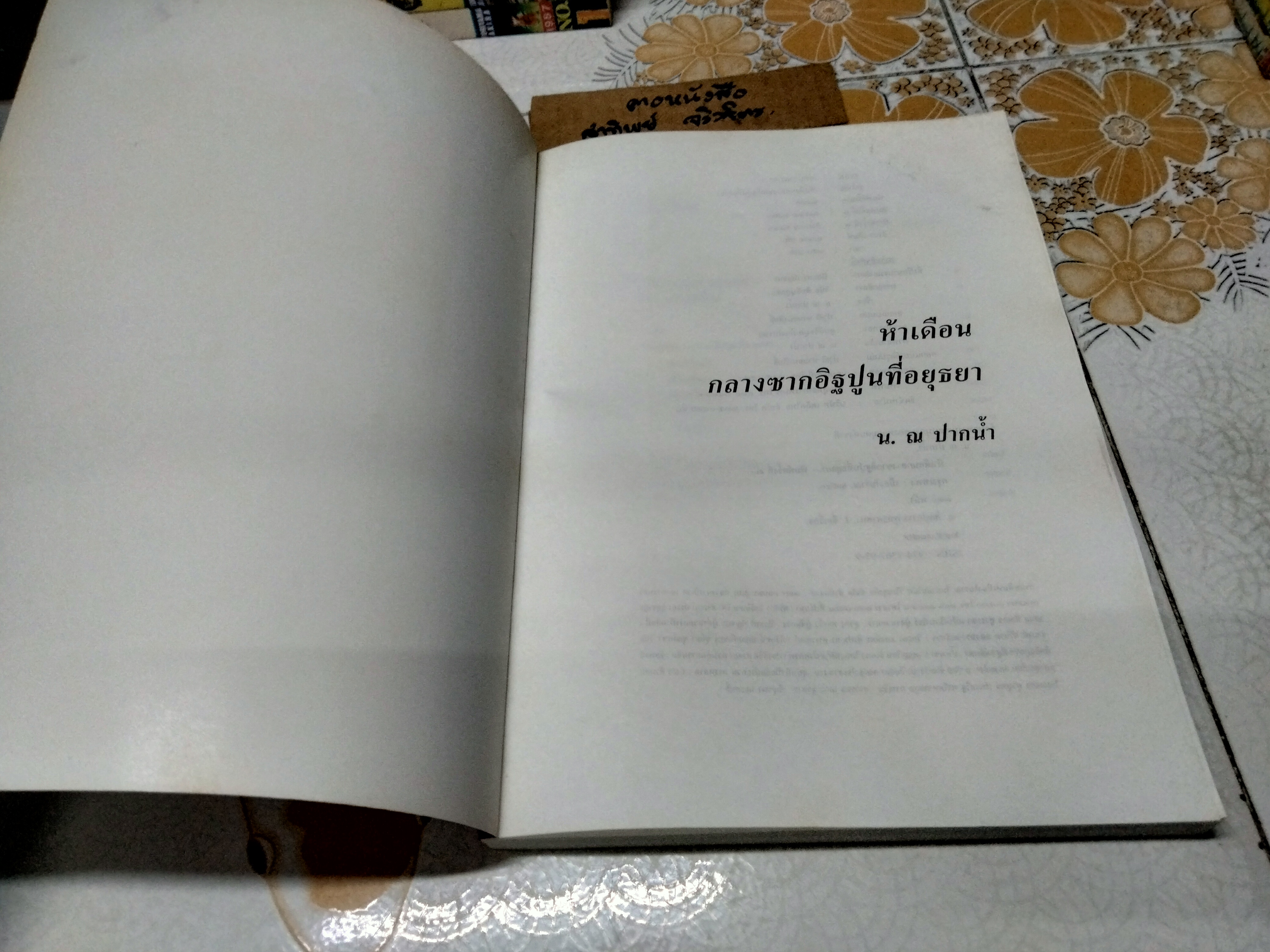 ห้าเดือนกลางซากอิฐปูนที่อยุธยา โดย น.ณ ปากน้ำ พิมพ์ครั้งที่ 3/2540 (1,000 เล่ม) มีกลิ่นความชื้น **สินค้าหมด **