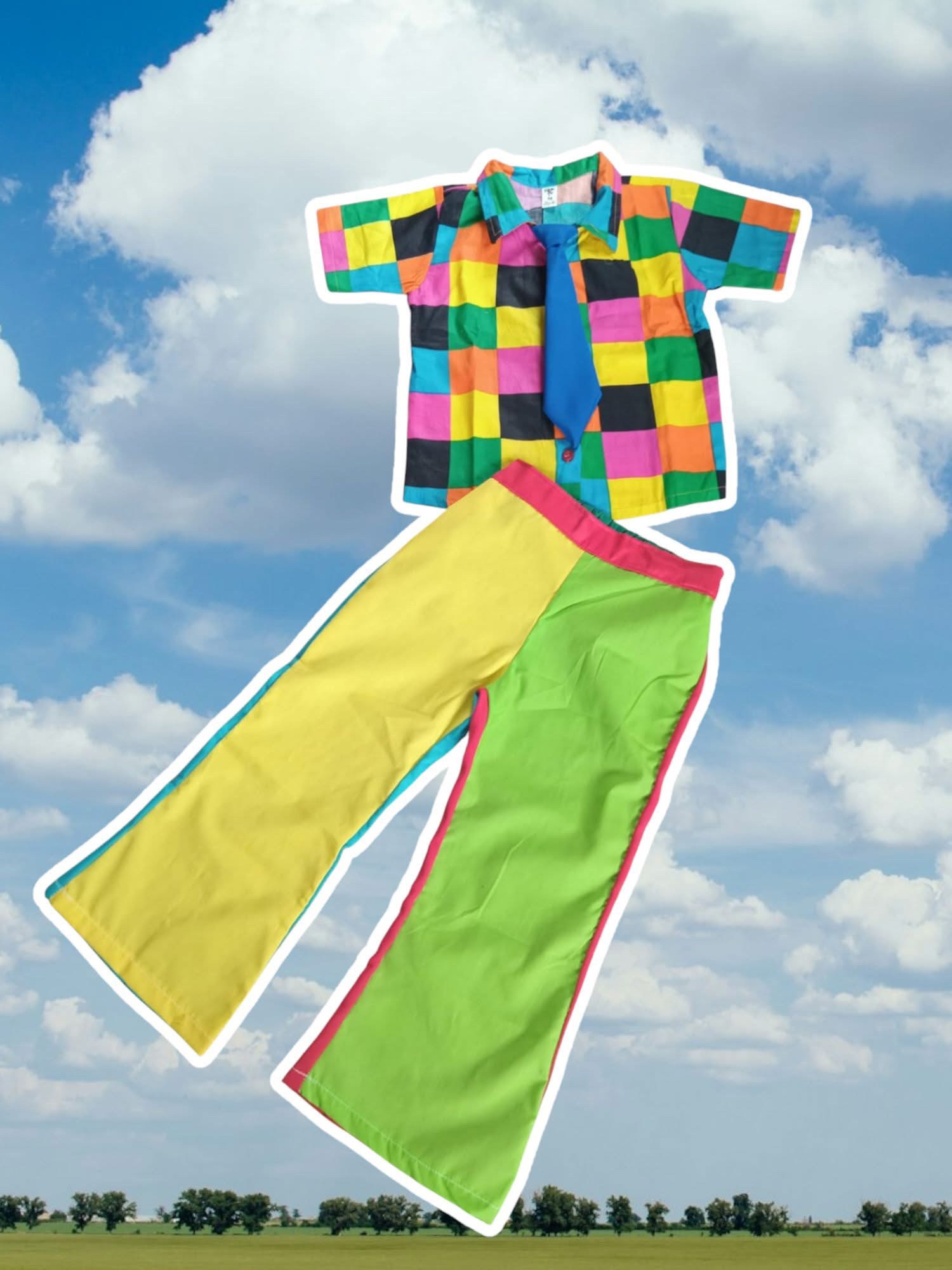 ชุดเด็ก แหยมลายตารางพร้อมเนคไท