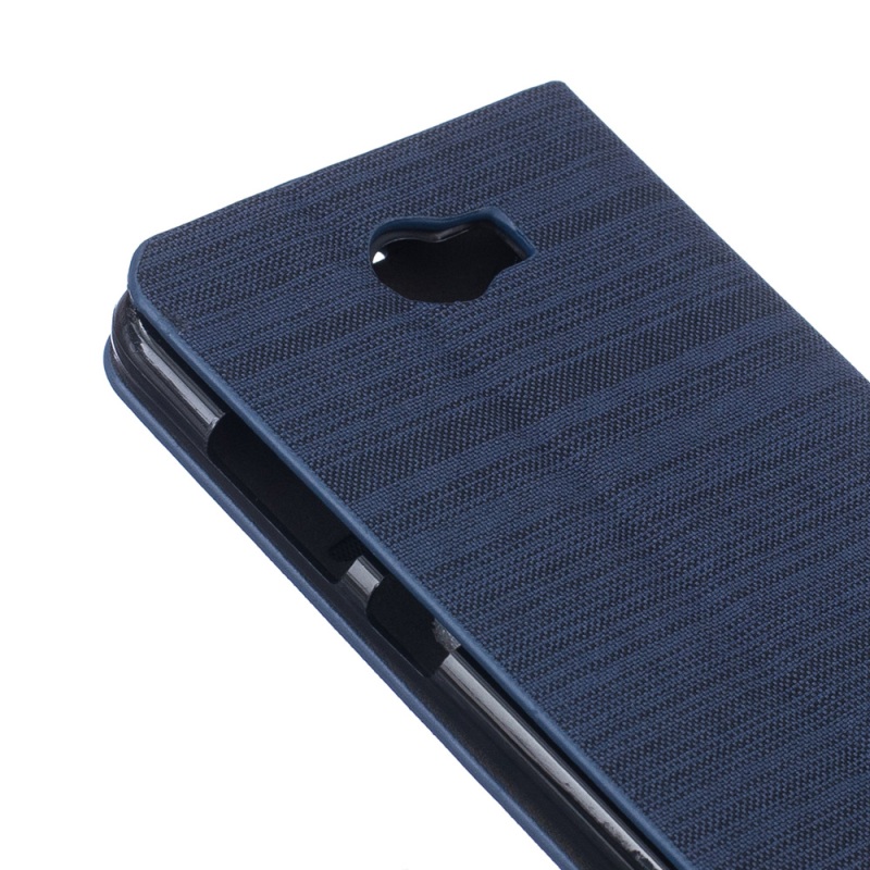 เคส Huawei Y5II #เคสฝาพับ การออกแบบสองสีที่มีผิวผ้าลินิน