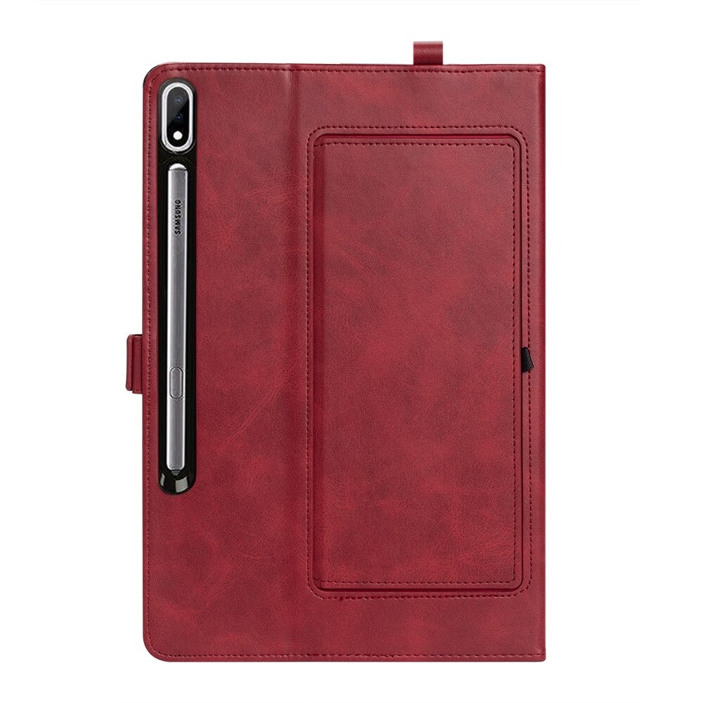 เคส Samsung Galaxy Tab S7 FE 12.4"(T730,T736) #เคสแบบฝาพับหนัง PU ช่องเสียบการ์ดภายนอกและภายใน Flip Card Slots Stand Leather