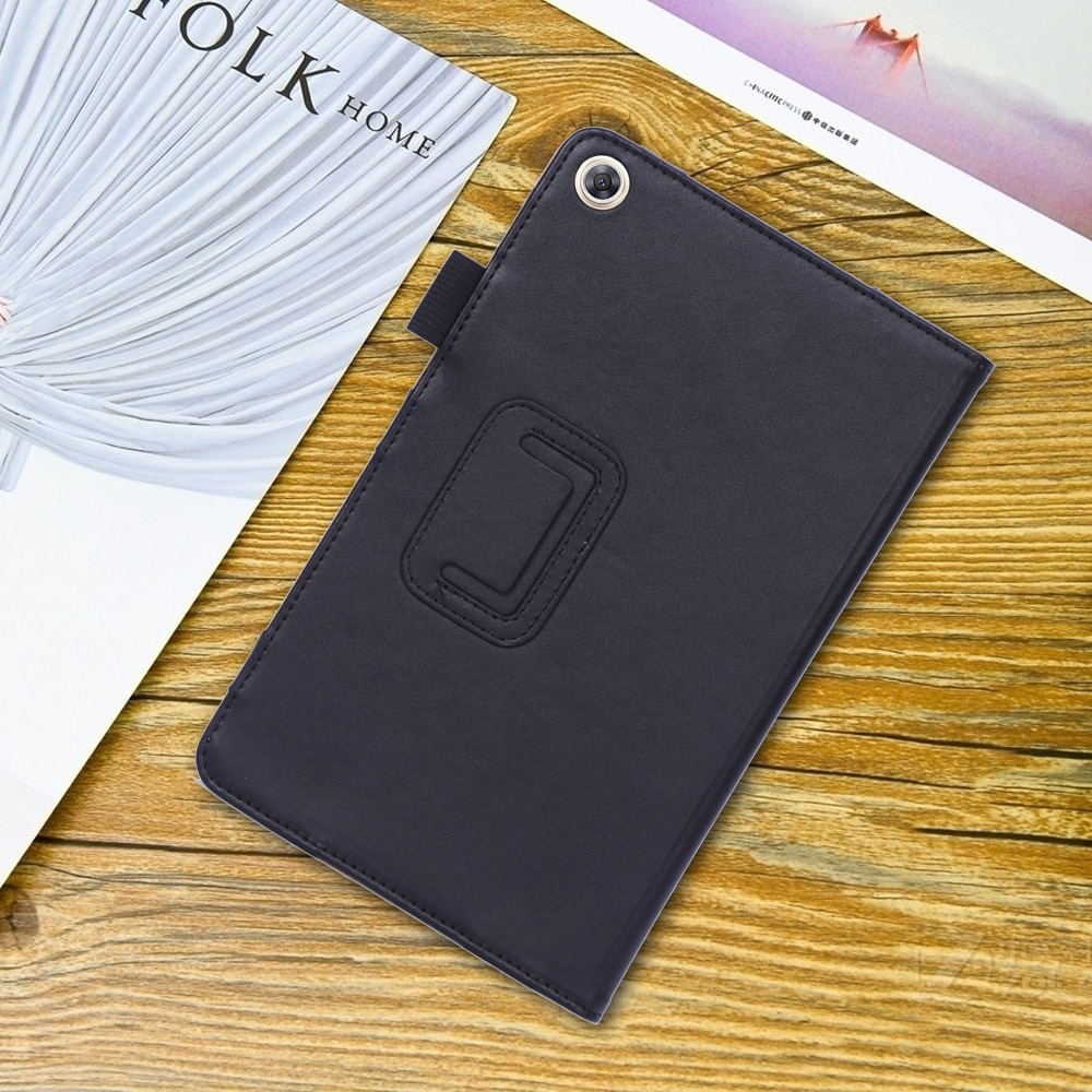 Case Huawei MediaPad M5 Lite 8 นิ้ว #เคสแบบฝาพับหนัง PU มีที่สวมนิ้วสำหรับ Leather Stand Card Holder Tablet Case with Elastic Band
