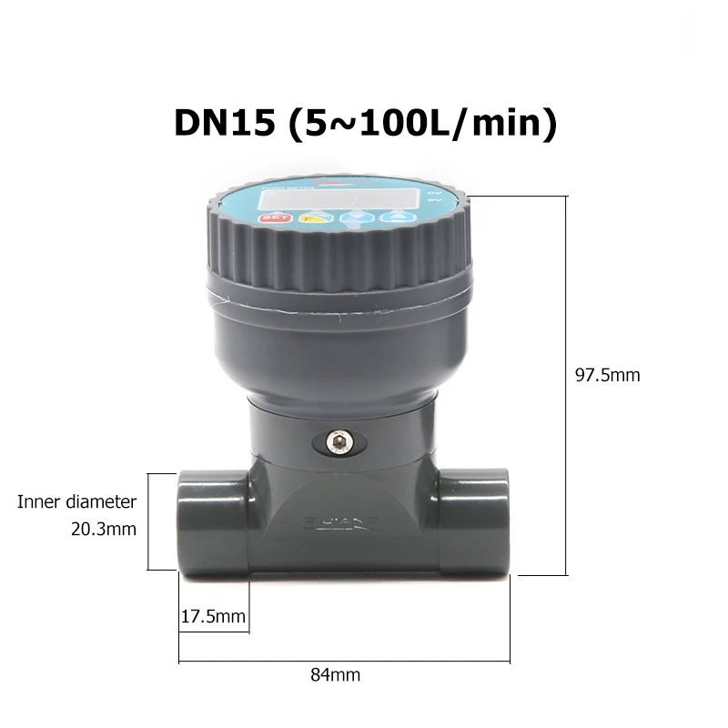 RS485 ดิจิตอลจอแสดงผล Flow Meter UPVC Water