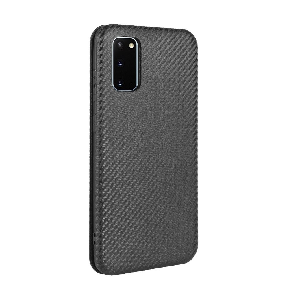 Case Samsung Galaxy Note 20 / Note 20 5G#เคสฝาพับลายคาร์บอนไฟเบอร์มีช่องใส่การ์ด Carbon Fiber Wallet Card Slot Magnet Stand Phone Cover