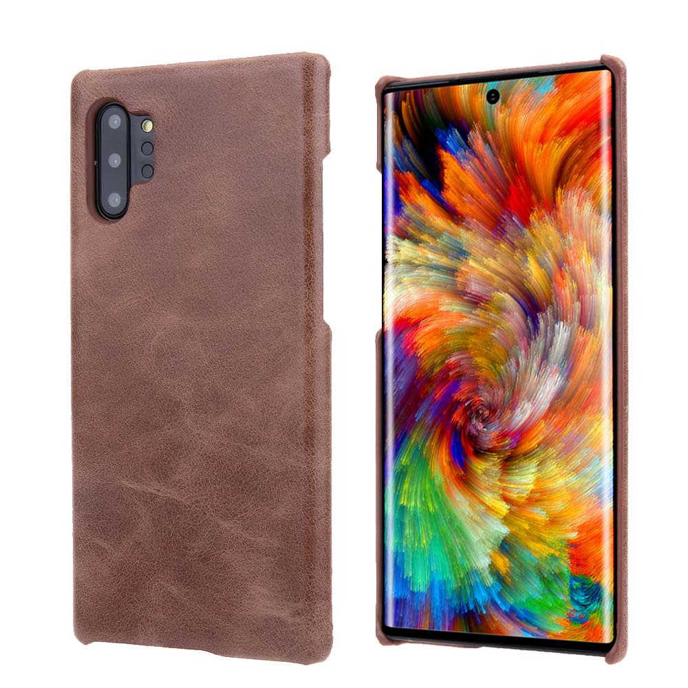 Case Samsung Galaxy Note 10+ #เคสฝาหลังหนังแท้ Retro Matte Genuine Leather Phone Case