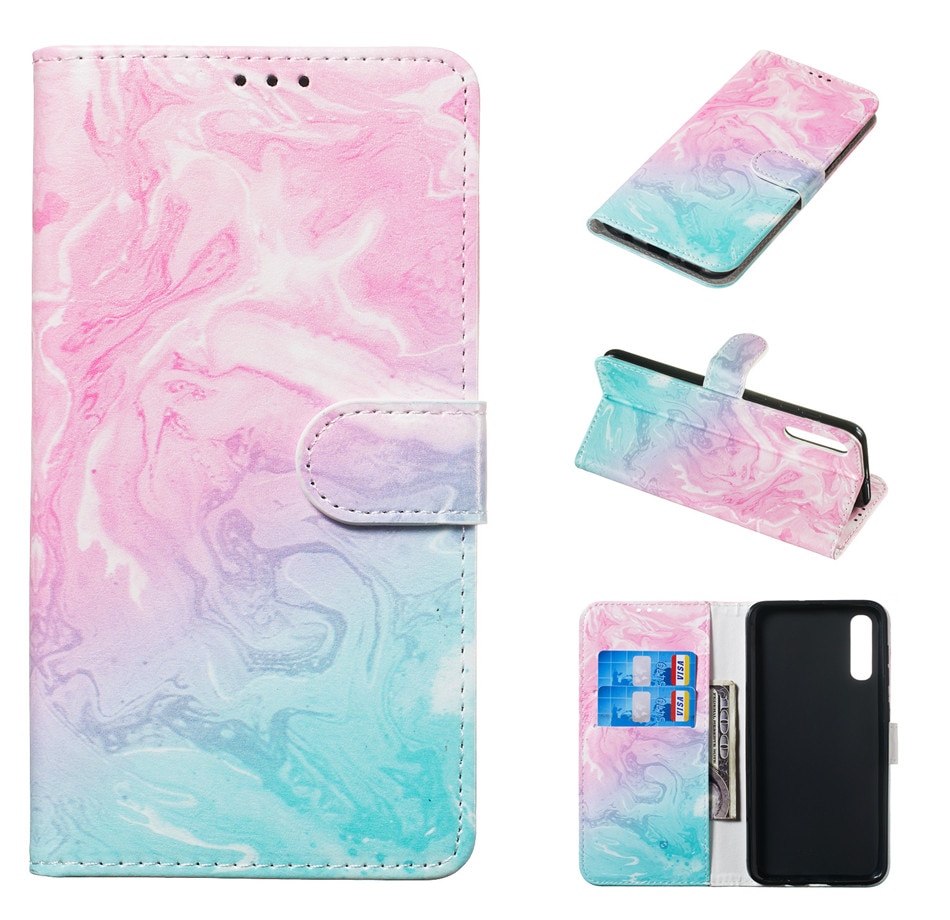 เคส Samsung Galaxy A50 / A50s / A30s #เคสฝาพับพิมพ์ลายหนัง PU แบบกระเป๋าสตางค์