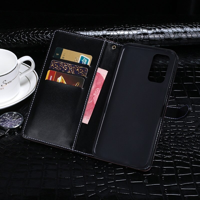 เคส OPPO Reno 5 Pro 5G #เคสฝาพับหนัง PU สไตล์กระเป๋าสตางค์รูปแบบหนังจระเข้ Crocodile Texture PU Leather Wallet