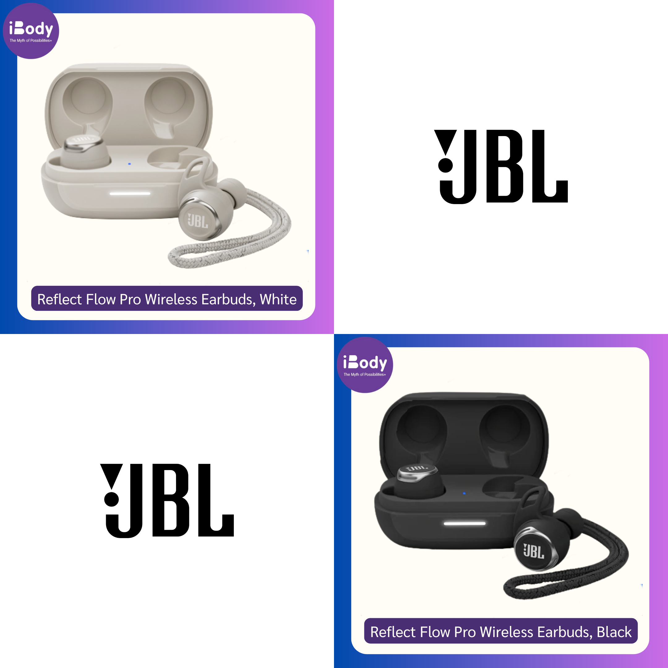 เจบีแอล หูฟังไร้สาย ตัดเสียงรบกวนอัตโนมัติ กันน้ำระดับสูงสุด Reflect Flow Pro Wireless Earbuds (JBL By Harman®)
