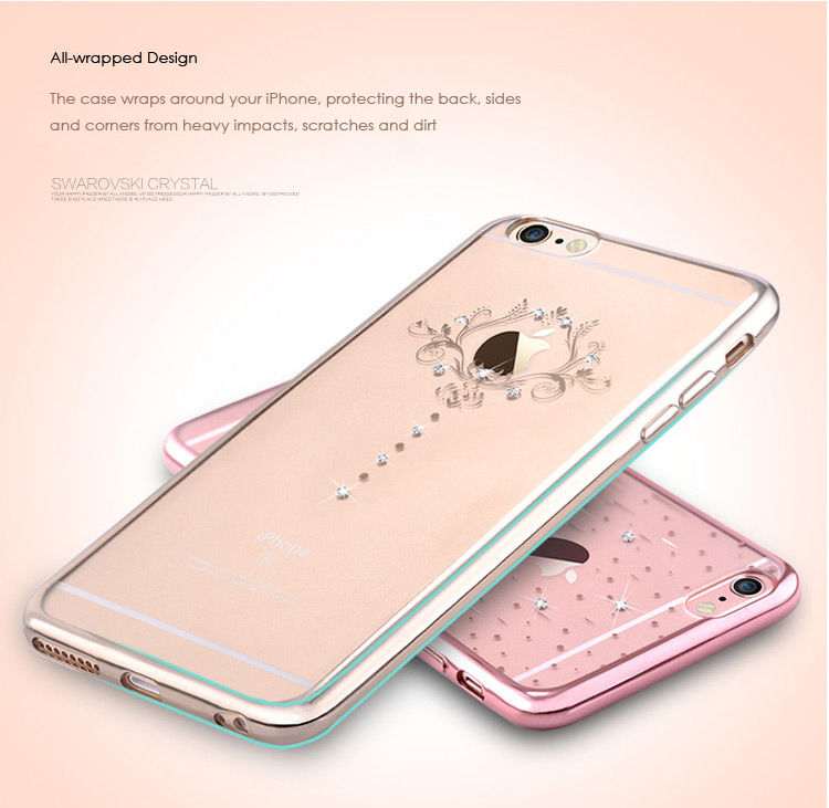 เคส iPhone 6s Plus 6 Plus #เคสฝาหลังนิ่ม DEVIA Swarovski Diamond Electroplated TPU Shell for - Iris Pattern