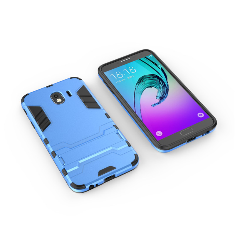 เคส Samsung Galaxy J4 (2018) #เคสฝาหลังพลาสติก ไฮบริด TPU + Kickstand