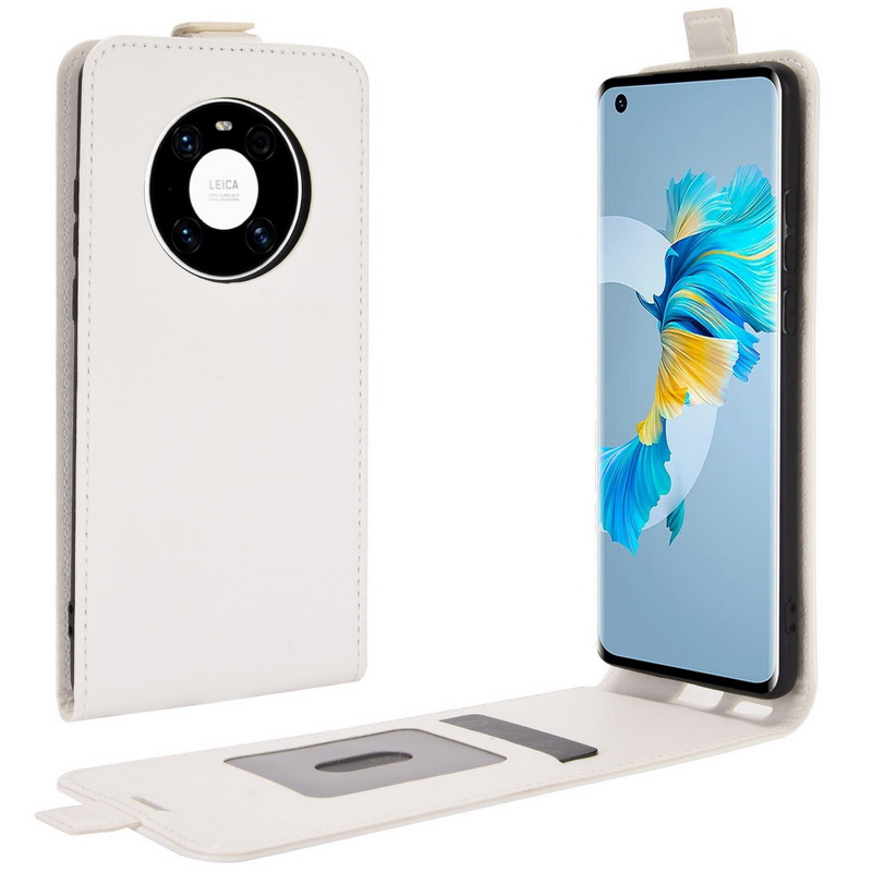 เคส Huawei Mate 40 Pro #เคสฝาพับหนัง PU Crazy Horse แนวตั้ง พร้อมช่องเสียบการ์ด