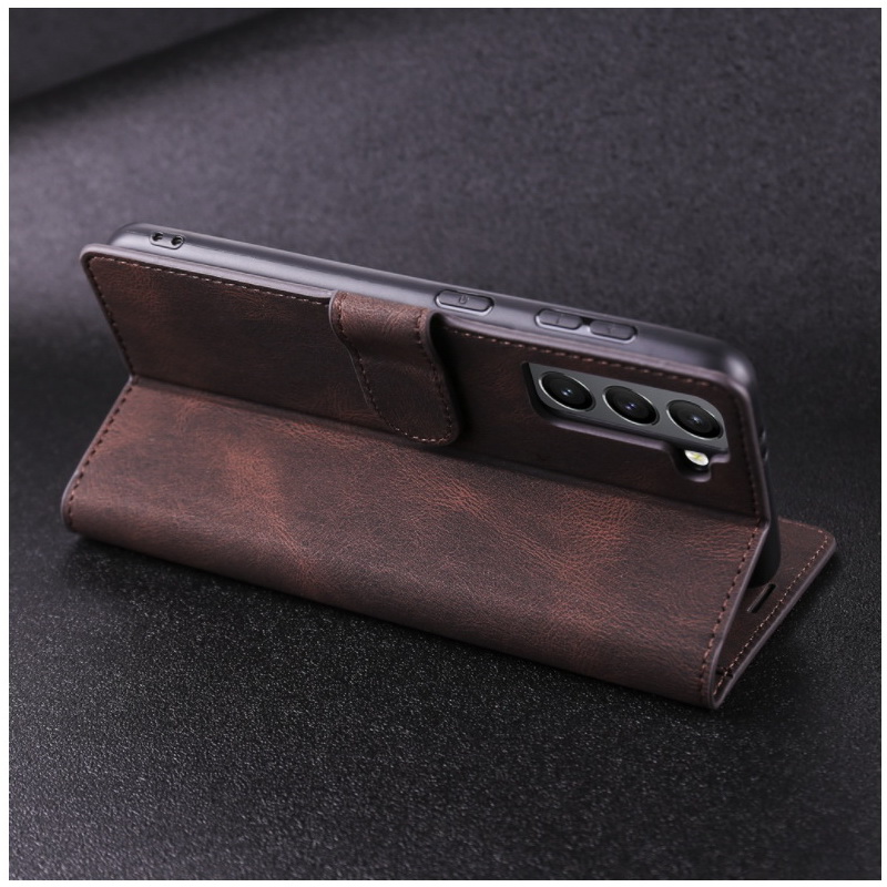 Case Samsung Galaxy S21 FE 5G #เคสฝาพับหนัง PU แบบกระเป๋าสตางค์ PU Retro Matte Leather Wallet