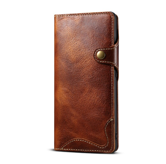 Case Samsung Galaxy S21 #เคสฝาพับหนังแท้พร้อมสายคล้อง Genuine Wallet Leather Phone Cover with Lanyard