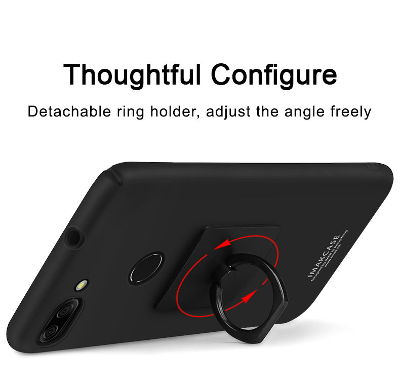 Case Asus ZenFone Max Plus (M1) ZB570TL #เคสฝาหลัง IMAK Cowboy พร้อมขาตั้งแหวน + ฟิล์มกันรอยหน้าจอ