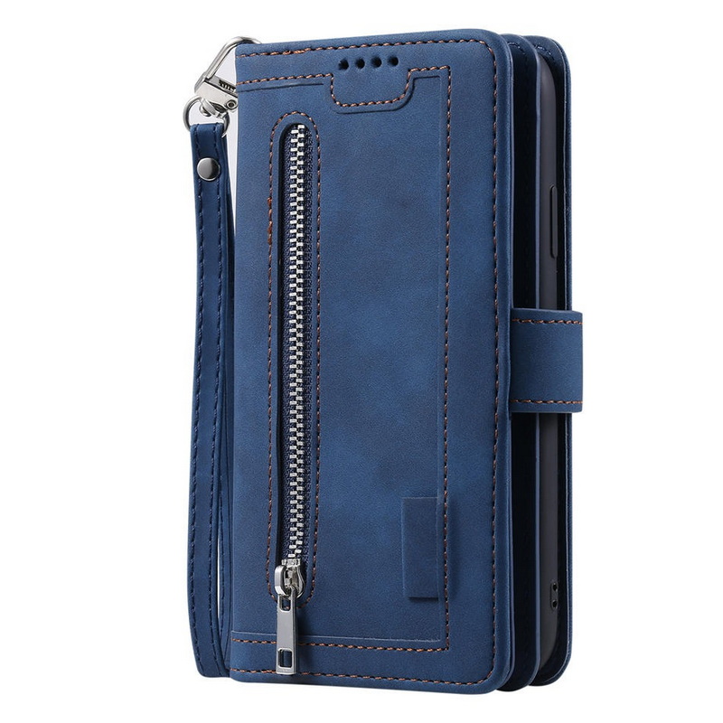 Case Samsung A73 5G #เคสฝาพับหนัง PU มีช่องซิปช่องเก็บบัตรหลายช่อง Zipper Wallet Leather Flip Case