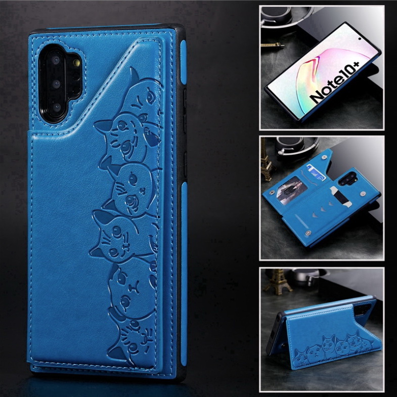 Case Samsung Galaxy Note 10+ #เคสฝาหลัง TPU เคลือบหนัง PU มีที่เก็บบัตร PU Leather Coated TPU Card Holder