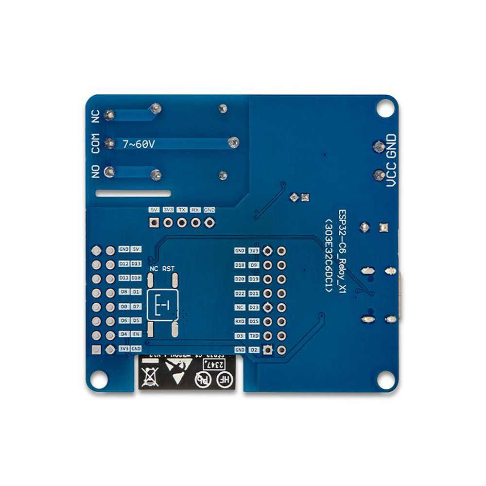 บอร์ด DC 5-60V Single Relay Module Onboard Esp32-C6 Wifi Bt Development Board Module Type C Interface