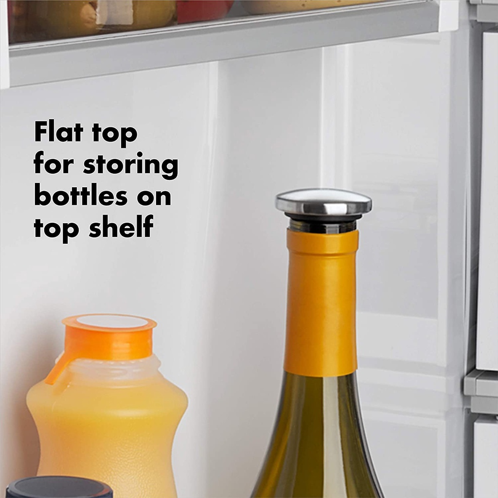 OXO® Spillproof Wine Stopper Set จุกปิดไวน์ แบบกด 2 ชิ้น ปิดและล็อคอากาศ