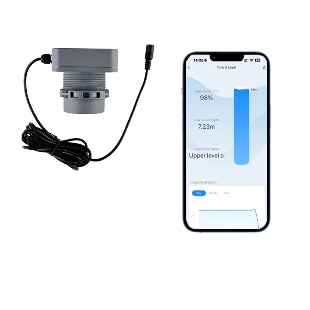 เซนเซอร์วัดระดับน้ำในถัง Tuya Smart Life Wifi แบบมีจอแสดงผลติดกับเซนเซอร์