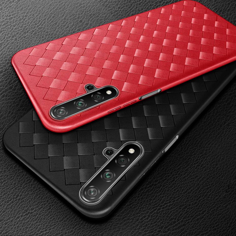 Case Huawei Nova 5T #เคสฝาหลังนิ่ม Woven Texture Soft TPU