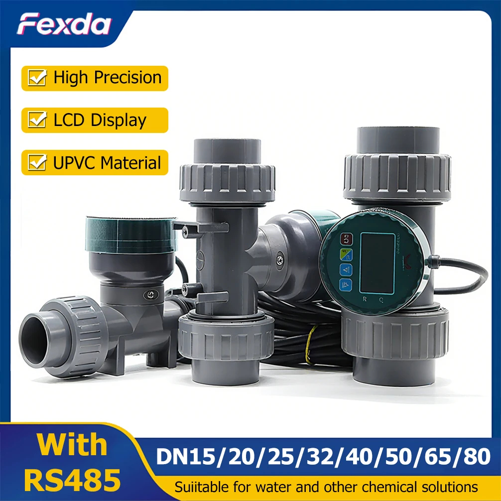 RS485 ดิจิตอลจอแสดงผล Flow Meter UPVC Water
