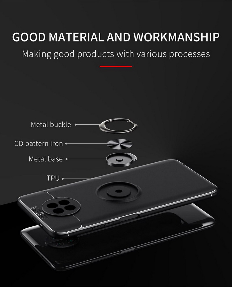 เคส Redmi Note 9T 5G #เคสฝาหลัง Soft TPU Finger Ring Kickstand (แผ่นโลหะแบบ Built-in) Soft TPU