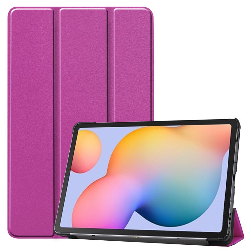 Case Samsung Galaxy Tab S6 Lite 10.4 SM-P610 P615 P617 #เคสฝาพับหนัง PU แบบ 3 พับ Tri-fold Stand Leather Smart Tablet