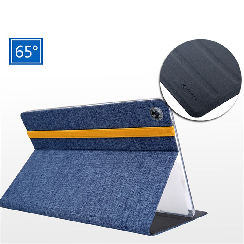 เคส Huawei MediaPad M5 8.4 นิ้ว #เคสฝาพับหนัง PU ผิวผ้าคุณภาพสูง Silicon+Cloth PU Leather Skin