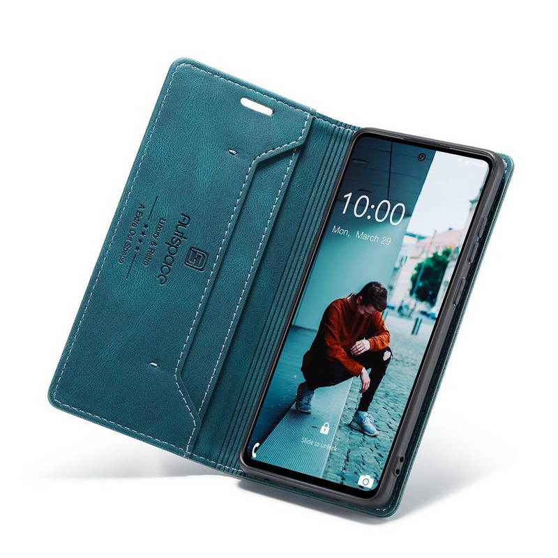 เคส Samsung Galaxy A53 5G #เคสฝาพับหนัง PU แบบกระเป๋าสตางค์ AUTSPACE Series RFID Blocking Retro Matte Leather Wallet
