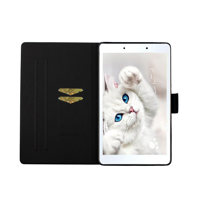 เคส Samsung Galaxy Tab S6 Lite 10.4 SM-P610 SM-P615 SM-P617 #เคสฝาพับพิมพ์ลายหนัง PU พร้อมที่เก็บการ์ด Pattern Printing PU Leather Tablet Stand Case with Card Storage